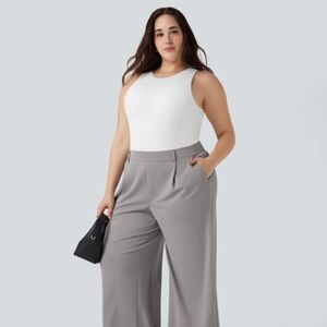 HALARA Brown Wide-Leg Women's Pants,-